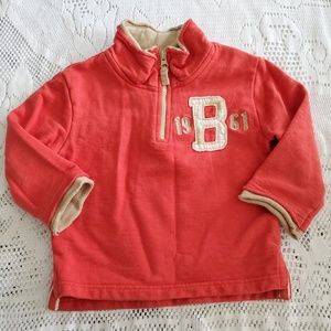 Mini Boden coral/tan sweatshirt